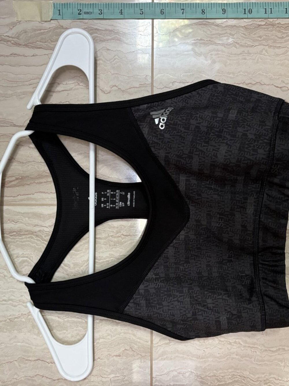 Adidas Climalite Black Racerback Sports Bra M